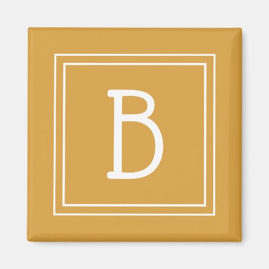 Hedendaagse monogramletter beginsjabloon geel magneet (Voorkant)