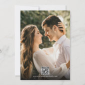 Hedendaagse Mooie Hart Foto QR Code Bruiloft Save The Date (Achterkant)