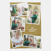 Hedendaagse Mosterd Multi Foto Familiecliché Keuke Theedoek (Verticaal)