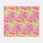 Hedendaagse Mozaïek Mix Fleece Deken (Voorkant (Horizontaal))