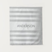 Hedendaagse namaak zilveren ombre strepen & grijs wandkleed (Voorkant)