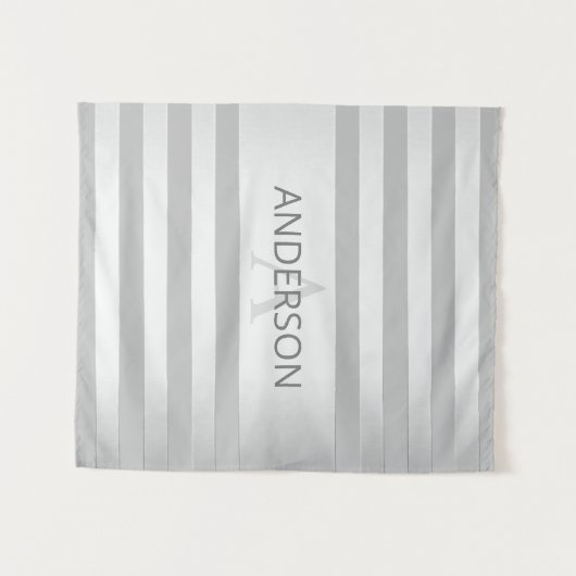 Hedendaagse namaak zilveren ombre strepen & grijs wandkleed (Voorkant (horizontaal))