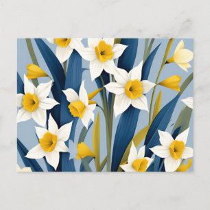 Hedendaagse narcis bloemen briefkaart