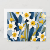 Hedendaagse narcis bloemen briefkaart (Voorkant / Achterkant)