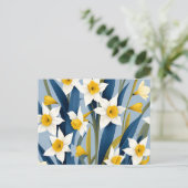 Hedendaagse narcis bloemen briefkaart (Staand voorkant)