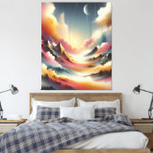 Hedendaagse Natuur Spray Paint Canvas Afdruk (Insitu (Slaapkamer))