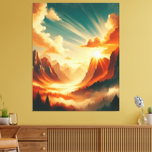 Hedendaagse Natuur Spray Paint Canvas Afdruk (Insitu (Woonkamer))
