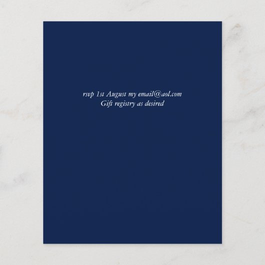 Hedendaagse Navy Blauwe Roze Gouden Trouw Budget (Achterkant)