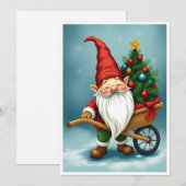 Hedendaagse niet-foto kleurrijke Schattigee gnoom Feestdagenkaart (Voorkant / Achterkant)