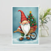 Hedendaagse niet-foto kleurrijke Schattigee gnoom Feestdagenkaart (Staand voorkant)