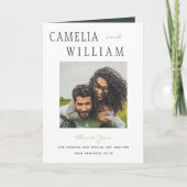 Hedendaagse Olijfgroen Gouden Bruiloft FOTO Bedank Bedankkaart (Voorkant)