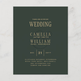 Hedendaagse OLijfgroene Gouden Budget Bruiloft