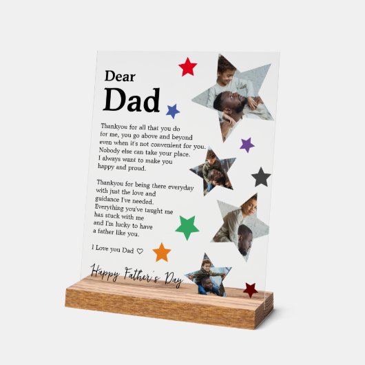 Hedendaagse oprechte Vaderdag-boodschap uit het Ki Acryl Bord (Hoek)