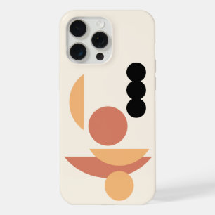 Hedendaagse Oranje Rode Zon Zwarte Maan Cirkels Ku iPhone 15 Pro Max Case
