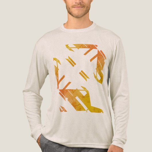 Hedendaagse Oranje Zuidwest kunst kijken Abstract Tri-Blend Shirt (Voorkant volledig)