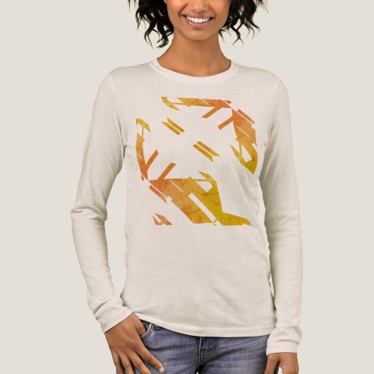 Hedendaagse Oranje Zuidwest kunst kijken Abstract Tri-Blend Shirt (Voorkant)