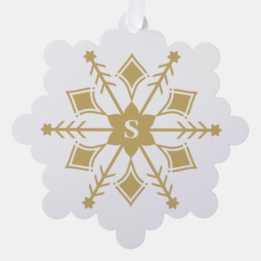 Hedendaagse originele sneeuwvlok met Initiaal Ornament Kaart (Voorkant)