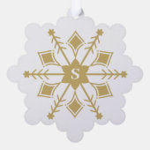 Hedendaagse originele sneeuwvlok met Initiaal Ornament Kaart (Achterkant)