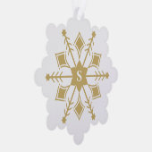 Hedendaagse originele sneeuwvlok met Initiaal Ornament Kaart (Rechts)