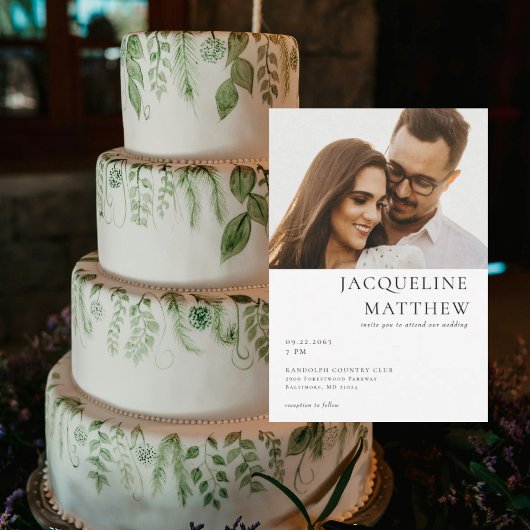 Hedendaagse paar foto QR code bruiloft Kaart