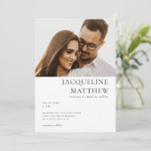 Hedendaagse paar foto QR code bruiloft Kaart (Staand voorkant)