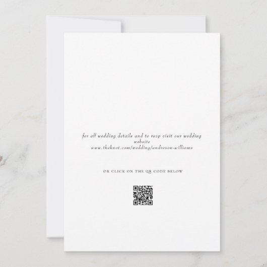Hedendaagse paar foto QR code bruiloft Kaart (Achterkant)