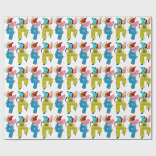 Hedendaagse Paard Collage Karakter Kunst (Halfglan Cadeaupapier
