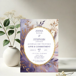 Hedendaagse Paarse Elegance Commitment Ceremony Kaart