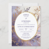 Hedendaagse Paarse Elegance Commitment Ceremony Kaart (Voorkant)