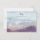 Hedendaagse Paarse turkoois en goudmarmer | RSVP Kaartje (Voorkant)