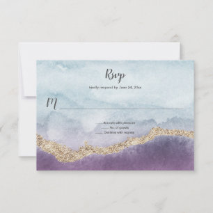 Hedendaagse Paarse turkoois en goudmarmer   RSVP Kaartje
