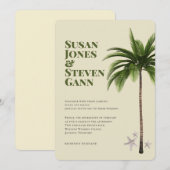 Hedendaagse Palm Boom Ivoor Groen Typografie Bruil Kaart (Voorkant / Achterkant)