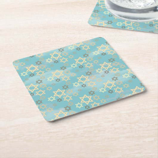 Hedendaagse Pascha Blue Sky Sterren van David Kartonnen Onderzetters (Schuin)
