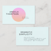 Hedendaagse pastel blauwgroen roze cirkel gradiënt visitekaartje (Voorkant / Achterkant)