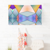 Hedendaagse Pastel & Levendig Abstract Geometrisch Spandoek (Insitu)