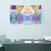 Hedendaagse Pastel & Levendig Abstract Geometrisch Spandoek (Beurs)