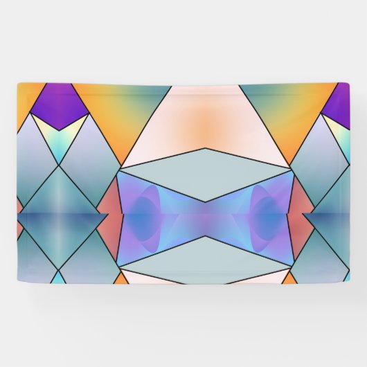 Hedendaagse Pastel & Levendig Abstract Geometrisch Spandoek (Horizontaal)