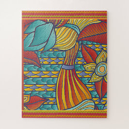 Hedendaagse patronen Rood, Goud, Blauw Legpuzzel