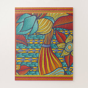 Hedendaagse patronen Rood, Goud, Blauw Legpuzzel