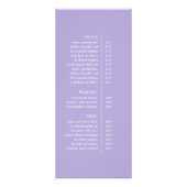 Hedendaagse Periwinkle Moderne prijslijst Reclamekaart (Achterkant)