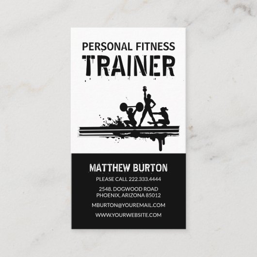 Hedendaagse Personal Fitness Trainer Visitekaartje (Voorkant)