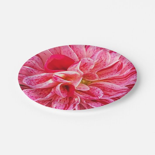 hedendaagse Pink Floral Fotografie Papieren Bordje (Gekanteld)