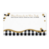 Hedendaagse Plaid Whimsy groot mailing label (Voorkant)