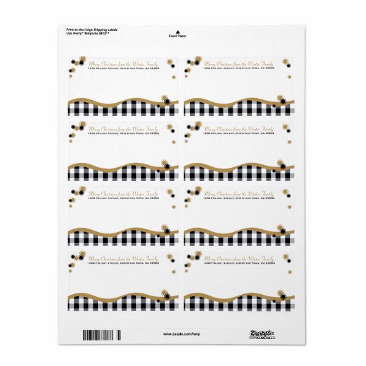 Hedendaagse Plaid Whimsy groot mailing label (Full Sheet)