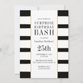 Hedendaagse Polka Dots & Stripes Surprise Party Kaart (Voorkant)