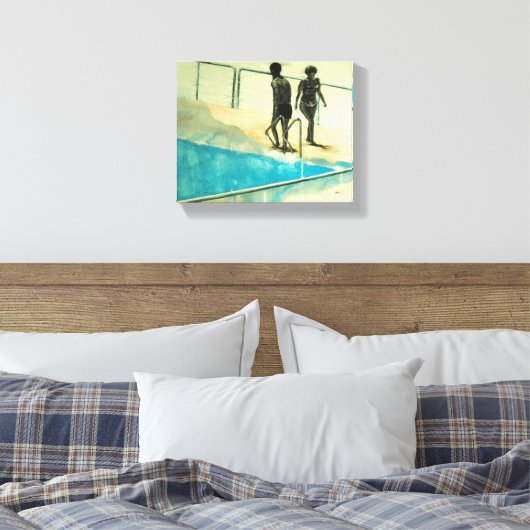 Hedendaagse portretschildering canvas afdruk (Insitu (Slaapkamer))