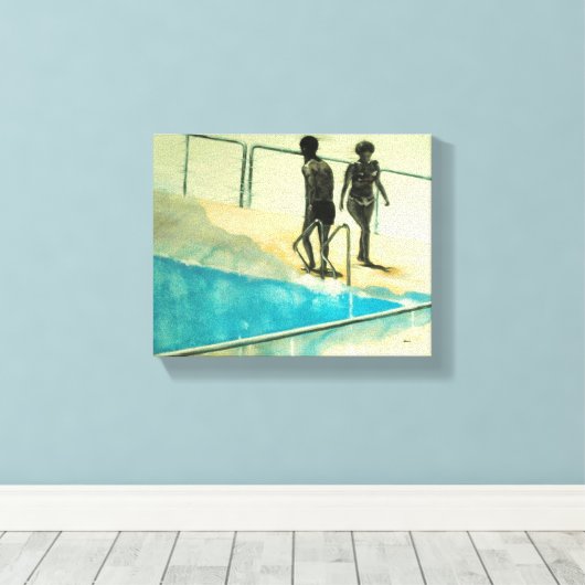 Hedendaagse portretschildering canvas afdruk (Insitu (Houten vloer))