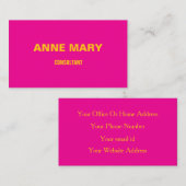 Hedendaagse professionele hot pink Sinaasappel tre Visitekaartje (Voorkant / Achterkant)