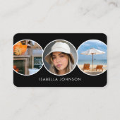 Hedendaagse profielfoto's Aangepaste QR-code Zwart Visitekaartje (Voorkant)