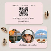 Hedendaagse profielfoto's QR Code Blush Roze Visitekaartje